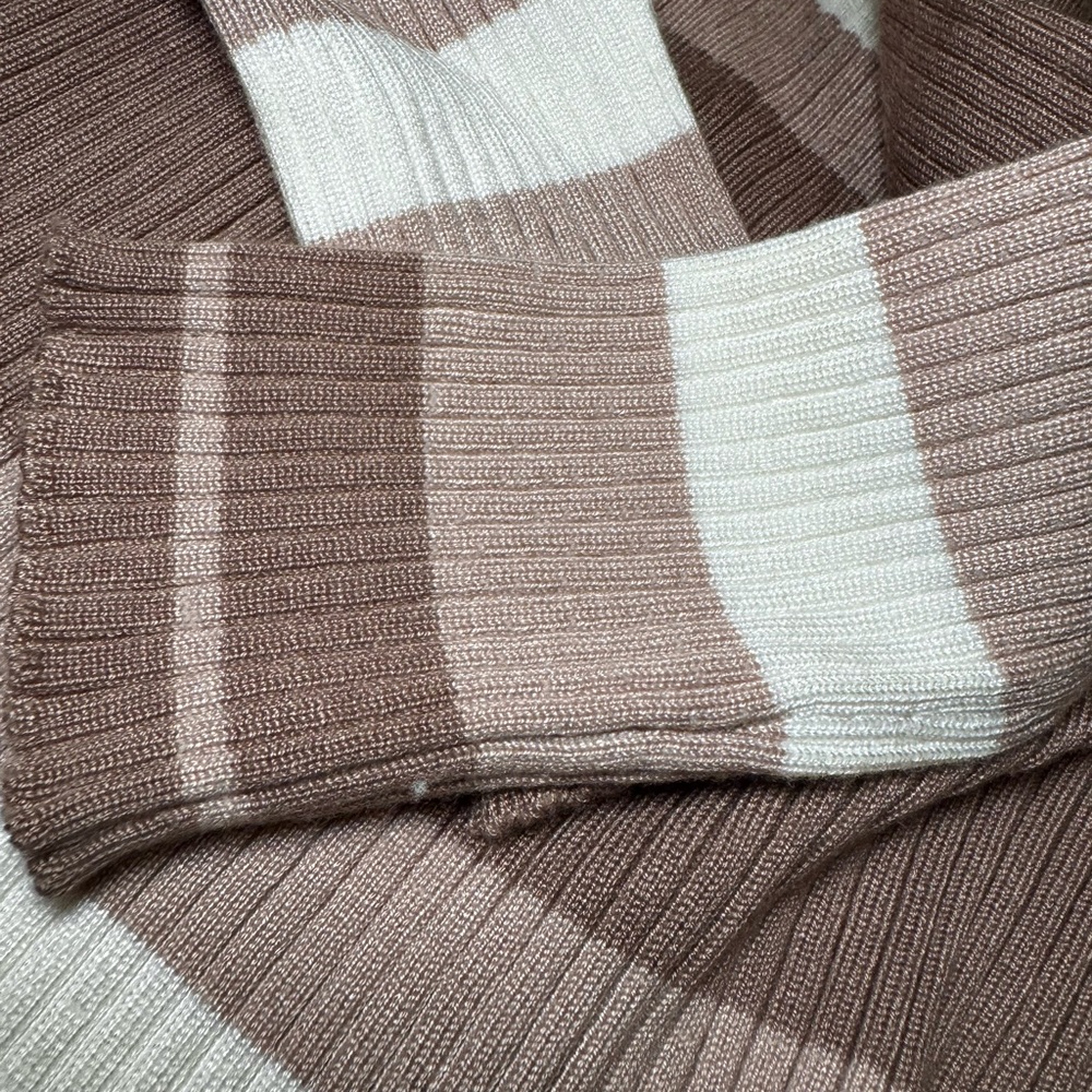 WINDSOR Neutral Striped Long Sleeve Body Con Dress - Picture 2 of 4